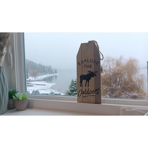 Explore The Outdoors Moose Wall Art Sign For Home, Cottage, Cabin Wildlife - Picture 2 of 5